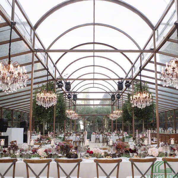 Large luxury glass garden wedding house